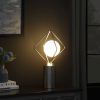 20" Silver Geometric Pedestal Table Lamp – Modern Industrial Cage Design