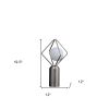 20" Silver Geometric Pedestal Table Lamp – Modern Industrial Cage Design