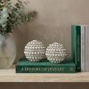 Set Of Two 4" Silver And Clear Faux Crystal Decorative Orbs