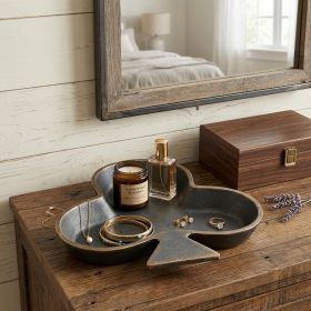 Black & Gold Cast Iron Club Vanity Tray – Rustic Decorative Catchall