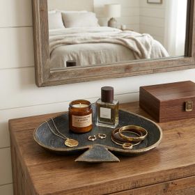 Cast Iron Ace of Spades Vanity Tray – Rustic Handmade Decorative Catchall