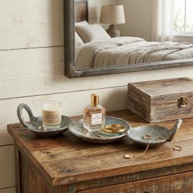 Cast Iron Tri‑Circle Vanity Tray with Handles – Rustic Handmade Decorative Catchall