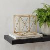 Metal Abstract Geo Cube Sculpture – Handmade Modern Decorative Accent