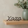 Cast Iron “XOXO” Hand Painted Sentiment Sculpture – Black or Gold