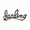 Black Cast Iron “Darling” Tabletop Sculpture – Hand Painted Sentiment Accent