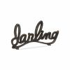 Black Cast Iron “Darling” Tabletop Sculpture – Hand Painted Sentiment Accent