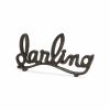 Black Cast Iron “Darling” Tabletop Sculpture – Hand Painted Sentiment Accent