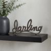 Black Cast Iron “Darling” Tabletop Sculpture – Hand Painted Sentiment Accent