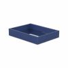 Navy Blue Mirrored Glass & Wood Faux Shagreen Vanity Tray
