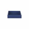 Navy Blue Mirrored Glass & Wood Faux Shagreen Vanity Tray
