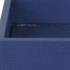 Navy Blue Mirrored Glass & Wood Faux Shagreen Vanity Tray