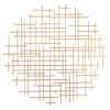 Gold Metal Abstract Lines Round Hanging Sculpture – Modern Dimensional Wall Art