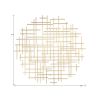 Gold Metal Abstract Lines Round Hanging Sculpture – Modern Dimensional Wall Art