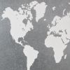 Wood and Metal World Map Hanging Dimensional Sculpture – Brown & Gray