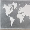 Wood and Metal World Map Hanging Dimensional Sculpture – Brown & Gray
