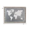 Wood and Metal World Map Hanging Dimensional Sculpture – Brown & Gray