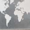 Wood and Metal World Map Hanging Dimensional Sculpture – Brown & Gray
