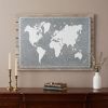 Wood and Metal World Map Hanging Dimensional Sculpture – Brown & Gray