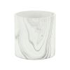 White & Gray Marbleized Ceramic Round Pot Planter