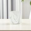 White & Gray Marbleized Ceramic Round Pot Planter