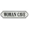 White & Black Woman Cave Metal Wall Decor – Handcrafted Text Art