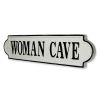 White & Black Woman Cave Metal Wall Decor – Handcrafted Text Art