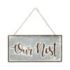 Gray and Brown “Our Nest” Galvanized Metal Wall Decor