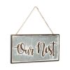 Gray and Brown “Our Nest” Galvanized Metal Wall Decor