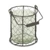 Brown Wire Basket & Clear Glass Jar