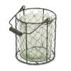 Brown Wire Basket & Clear Glass Jar