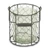 Brown Wire Basket & Clear Glass Jar