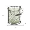 Brown Wire Basket & Clear Glass Jar