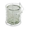 White Wire Basket & Clear Glass Jar – Round