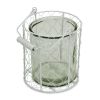 White Wire Basket & Clear Glass Jar – Round