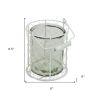 White Wire Basket & Clear Glass Jar – Round