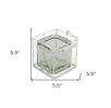 White Wire Basket & Clear Glass Jar – Square