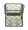Clear & Brown Glass Tabletop Lantern Candle Holder