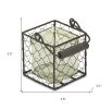 Clear & Brown Glass Tabletop Lantern Candle Holder