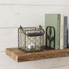 Clear & Brown Glass Tabletop Lantern Candle Holder