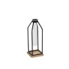 Black Glass Tabletop Sculpture – Modern Mixed‑Material Accent