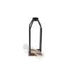 Black Glass Tabletop Sculpture – Modern Mixed‑Material Accent