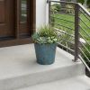 Blue Recycled Plastic Indoor/Outdoor Round Pot Planter