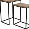 Set of Two 24" Black And Brown Solid Wood Nested Tables