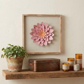 Pink & Off‑White Flower Wood and Metal Wall Decor – Rustic Dimensional Floral Art