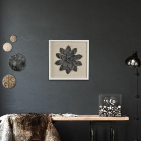 Black & Gold Flower Wood and Metal Wall Decor – Dimensional Floral Accent