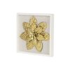 Gold Flower Wood and Metal Wall Decor – Dimensional Floral Accent