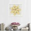 Gold Flower Wood and Metal Wall Decor – Dimensional Floral Accent