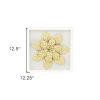 Gold Flower Wood and Metal Wall Decor – Dimensional Floral Accent