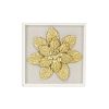 Gold Flower Wood and Metal Wall Decor – Dimensional Floral Accent