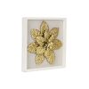 Gold Flower Wood and Metal Wall Decor – Dimensional Floral Accent